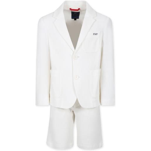 Fay Kids completo con ricamo - bianco