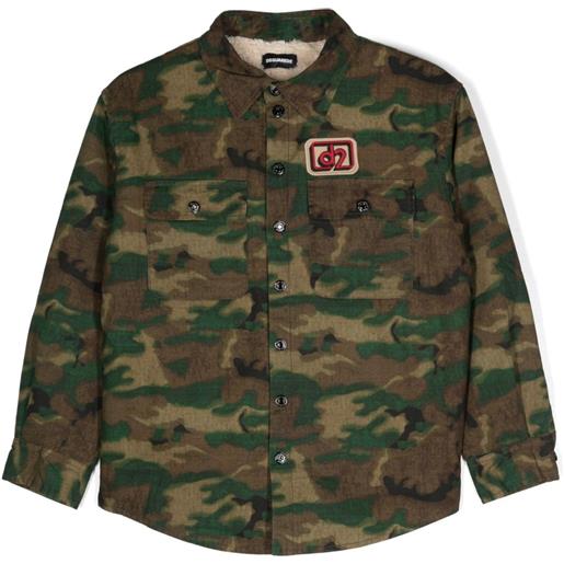 DSQUARED2 KIDS camicia con stampa camouflage - verde