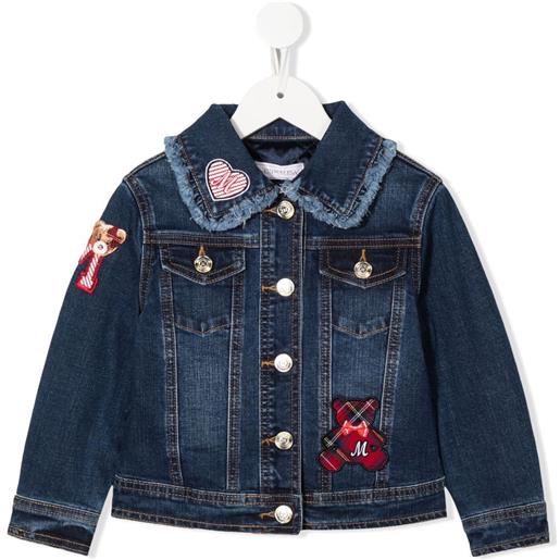 Monnalisa giacca denim con applicazione - blu