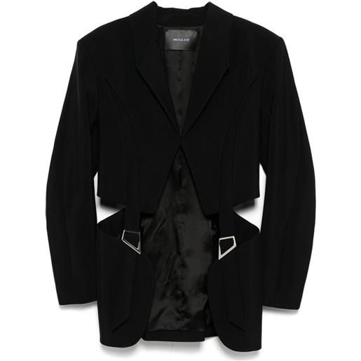Mugler blazer sartoriale con fibbia - nero