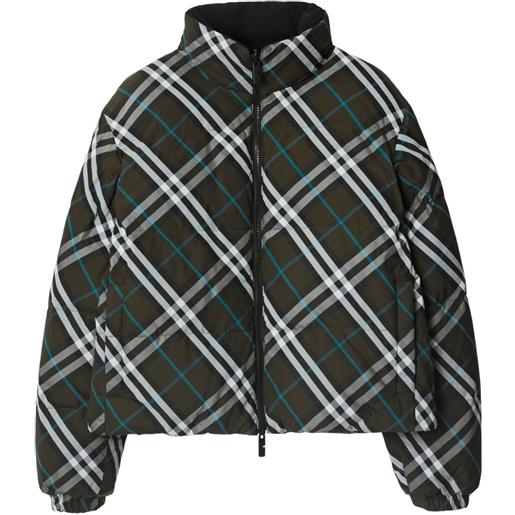 Burberry piumino reversibile a quadri - verde