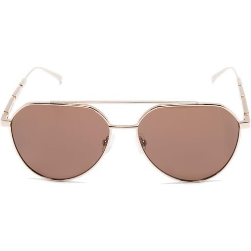 Alexander McQueen Eyewear occhiali da sole con montatura stile pilota - oro