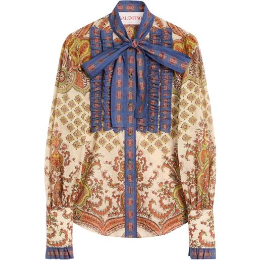 Valentino Garavani camicia con stampa medaglioni voyage imaginaire - toni neutri