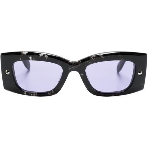Alexander McQueen Eyewear occhiali da sole bold con stampa - nero