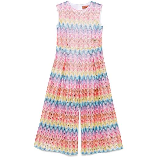 Missoni Kids tuta intera con motivo a zigzag - rosa