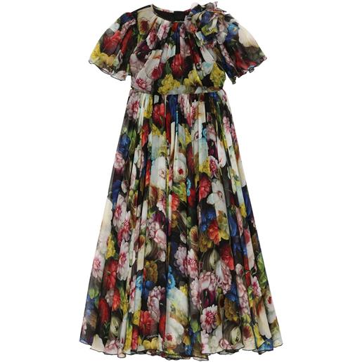 Dolce & Gabbana Kids abito a fiori - nero