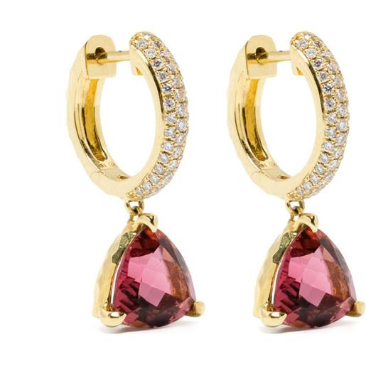 Octavia Elizabeth orecchini crescent coast in oro giallo 18kt con tormalina e diamanti
