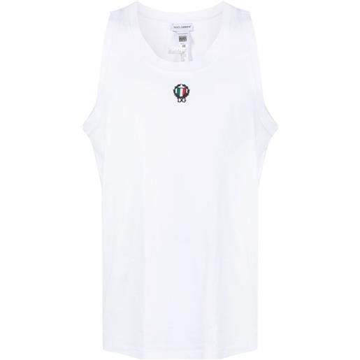Dolce & Gabbana canotta con ricamo - bianco