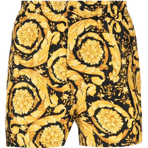 Versace shorts con stampa barocca - nero