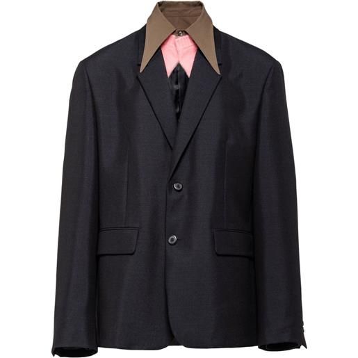 Prada blazer con colletto rimovibile - blu