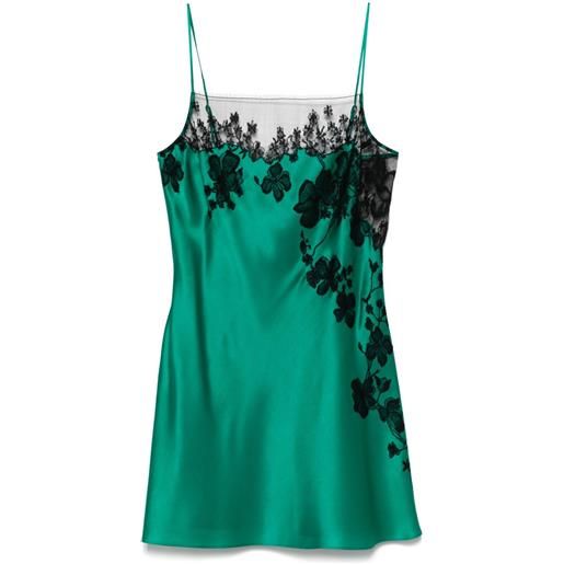 Carine Gilson abito sottoveste con dettagli in pizzo - verde