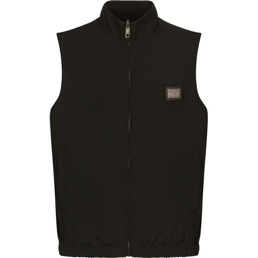 Dolce & Gabbana gilet reversibile con placca logo - nero