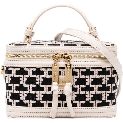 Elisabetta Franchi trousse make up con stampa grafica - bianco