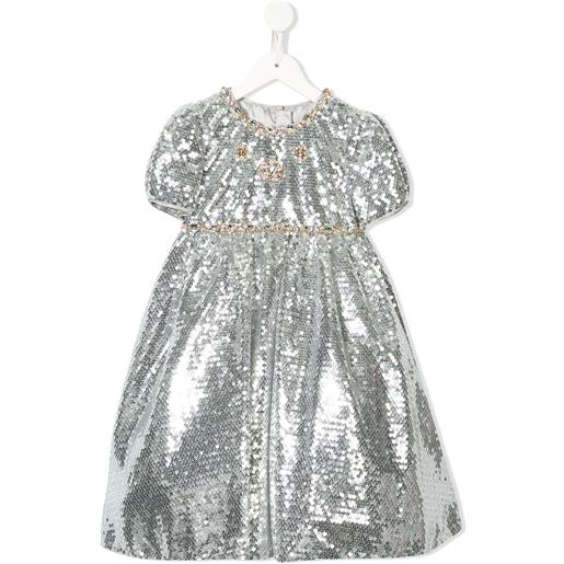 Dolce & Gabbana Kids abito da cocktail con paillettes - argento