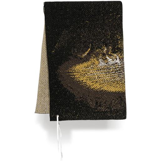 Label Under Construction sciarpa con stampa grafica - nero