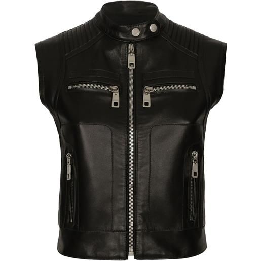 Dolce & Gabbana gilet con placca logo - nero