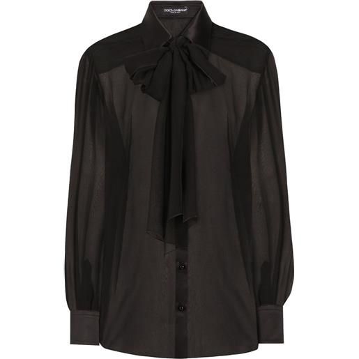 Dolce & Gabbana camicia con fiocco - nero