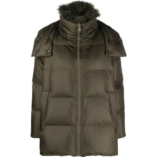 Yves Salomon cappotto imbottito con cappuccio - verde
