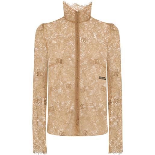 Dolce & Gabbana blusa a collo alto - marrone