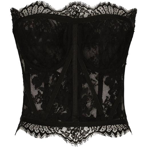 Dolce & Gabbana top stile corsetto in pizzo - nero