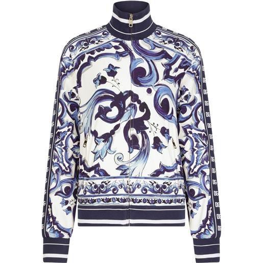Dolce & Gabbana felpa con stampa maioliche - blu