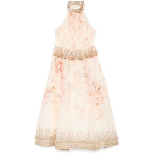 ZIMMERMANN abito midi illuminate halter - rosa