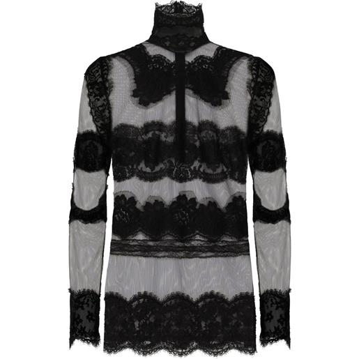 Dolce & Gabbana top con inserti in pizzo - nero