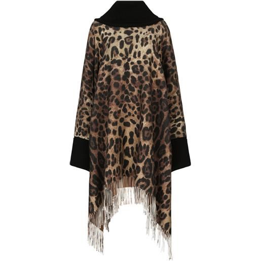Dolce & Gabbana poncho con stampa - marrone