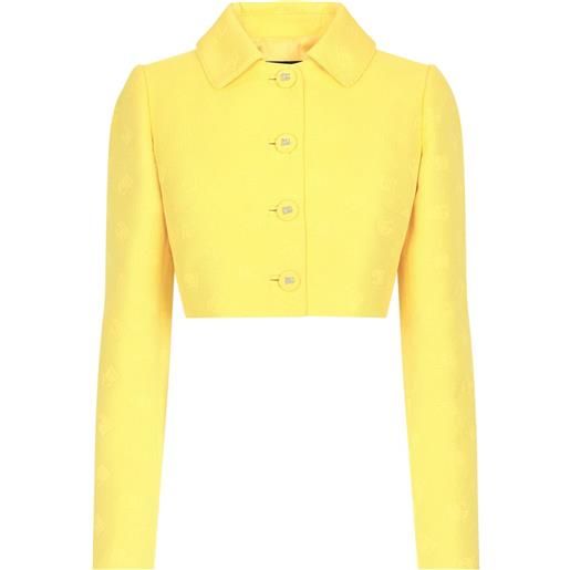 Dolce & Gabbana giacca crop con monogramma jacquard - giallo