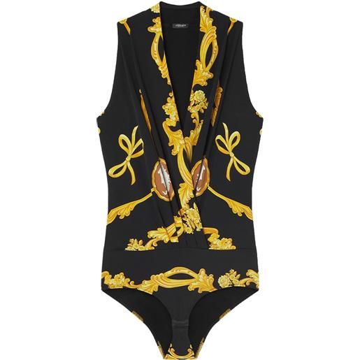 Versace body cameo drappeggiato - nero