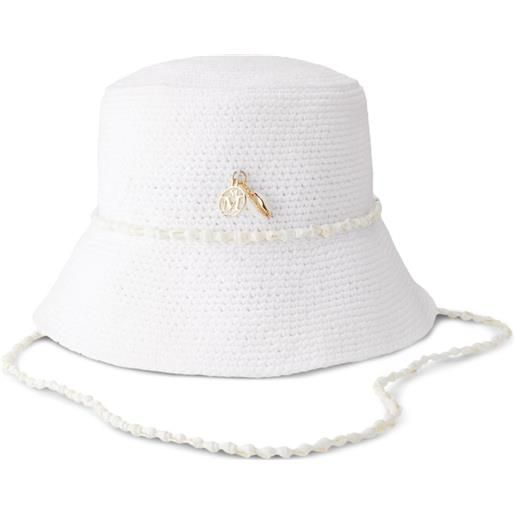 Maison Michel cappello bucket axel con decorazione - bianco