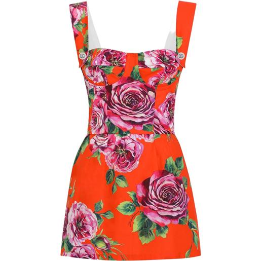 Dolce & Gabbana abito corto a fiori - rosso
