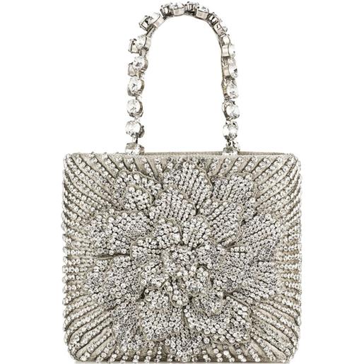 Aquazzura borsa tote luxury square - argento