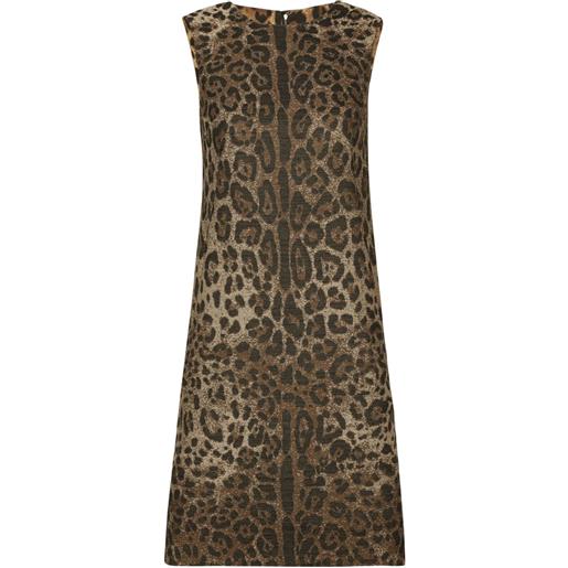 Dolce & Gabbana abito midi con effetto jacquard - marrone