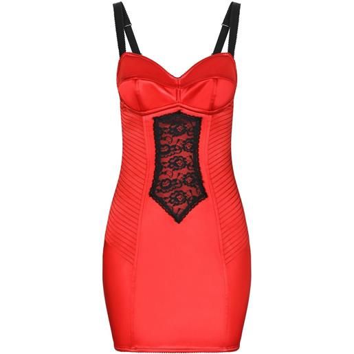 Dolce & Gabbana abito con dettaglio in pizzo - rosso