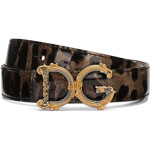 Dolce & Gabbana cintura leopardata con fibbia - marrone
