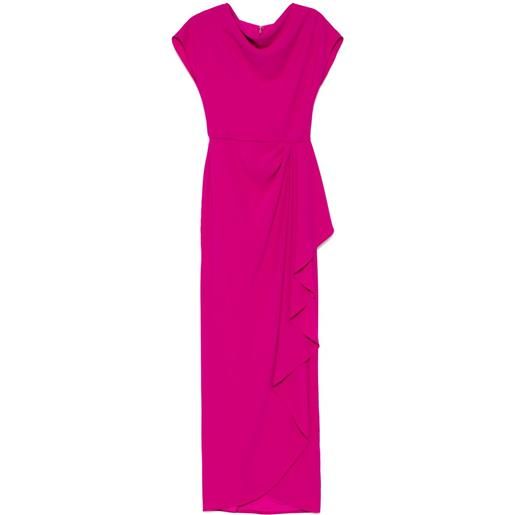 Amsale abito da sera drappeggiato in crêpe - viola