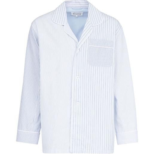 Maison Margiela camicia pigiama a righe - blu