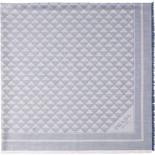 Prada scialle in lana e seta - blu