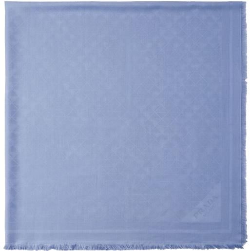 Prada scialle in lana e seta - blu
