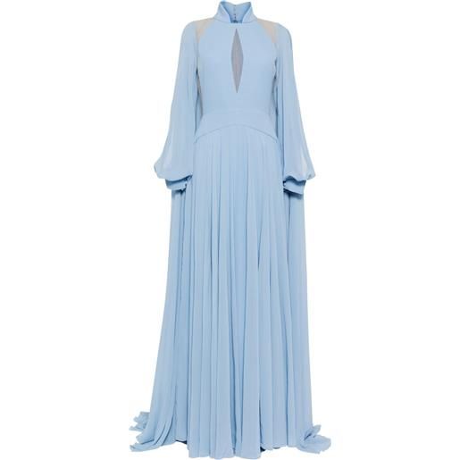 Saiid Kobeisy abito lungo in crepe georgette - blu