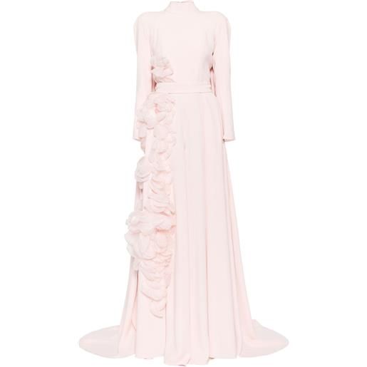 Saiid Kobeisy caftano con fiori di organza - rosa