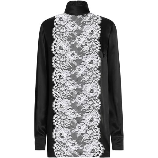 Dolce & Gabbana blusa con applicazione in pizzo - nero