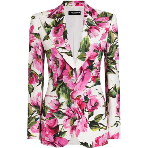 Dolce & Gabbana blazer a fiori - bianco