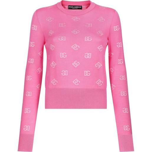Dolce & Gabbana maglione girocollo con motivo jacquard - rosa