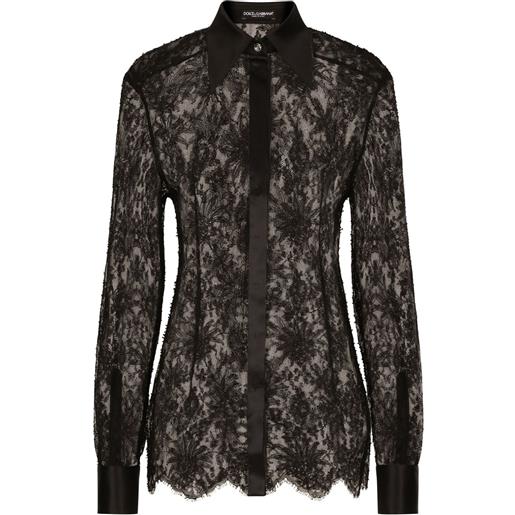 Dolce & Gabbana camicia semi trasparente - nero
