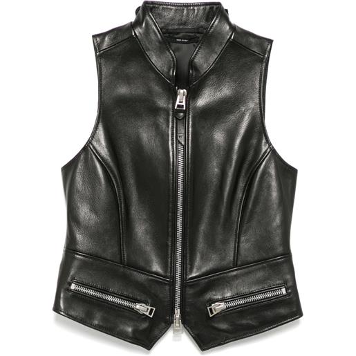 TOM FORD gilet in pelle - nero