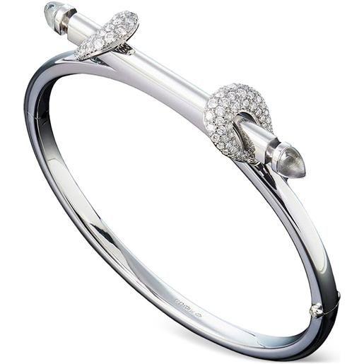 Ananya bracciale chakra icon in oro bianco 18 carati con diamanti - argento