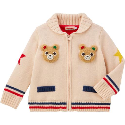 Miki House cardigan in maglia - toni neutri