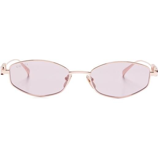 Gucci Eyewear occhiali da sole ovali - oro